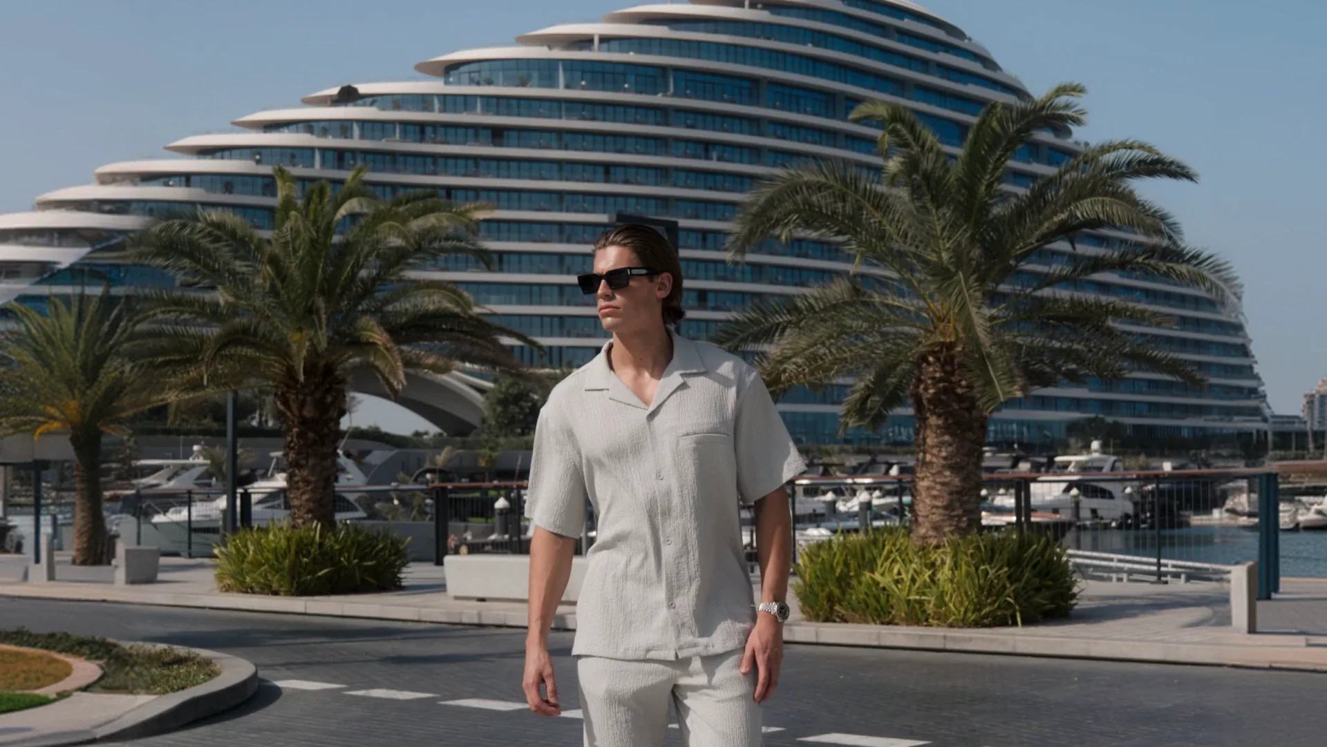 Belier fashion campaign still from a luxury destination shoot.